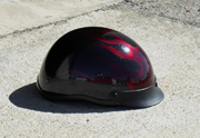 Burgundy ghost flame half helmet