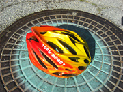 Flamin bicycle helmet with custom paint and airbrush