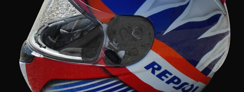 Custom airbrushed Repsol replica motorcycle helmet